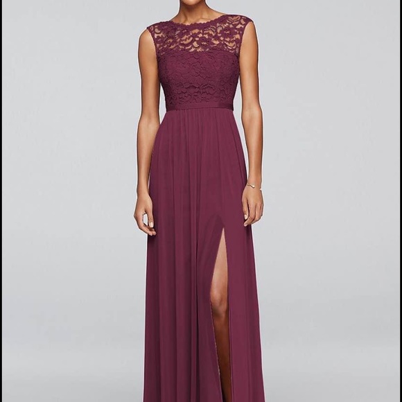 David’s Bridal bridesmaid dress color Wine. Size 20. Fits like 16. - Picture 1 of 3